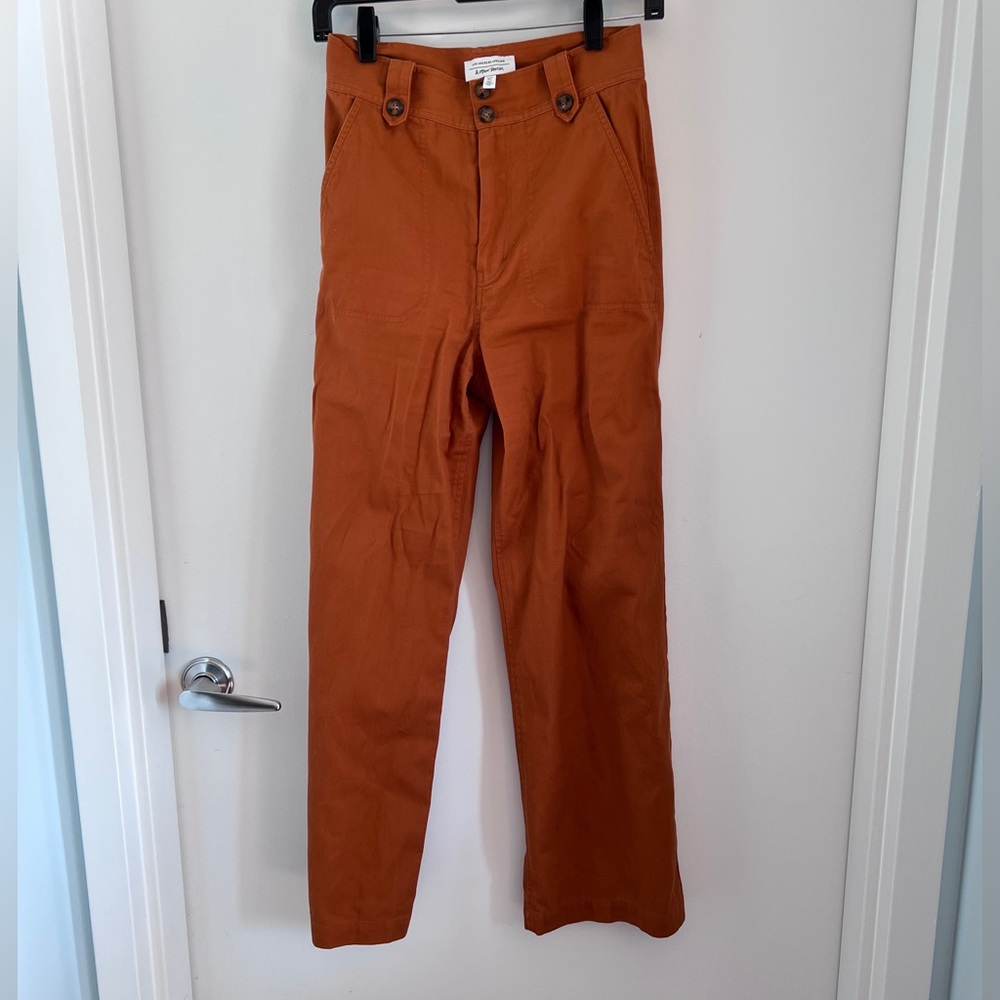 & other story wide legged pants copper color cotton